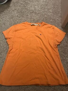 Tommy Hilfiger Bright Orange Short Sleeve Tee | Size XL